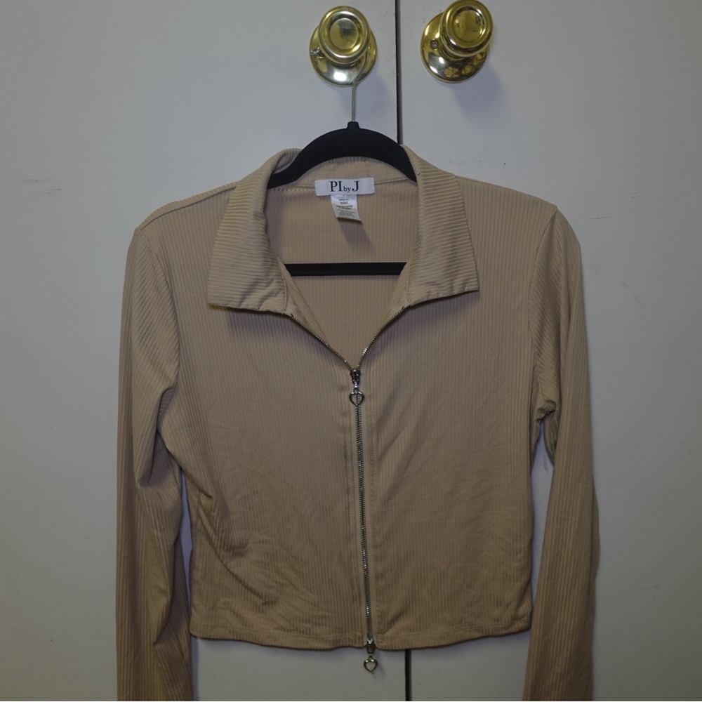 Tan Zip-Up Jacket/Top